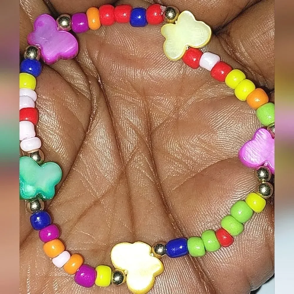 Girls Colorful  Butterfly Bracelet - Picture 7 of 7
